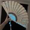 Luminous Handmade DIY Ancient Chinese Sle Blank Fan Xuan Paper Silk Cloth Night Light Hanfu Accories Student Home Daily Use