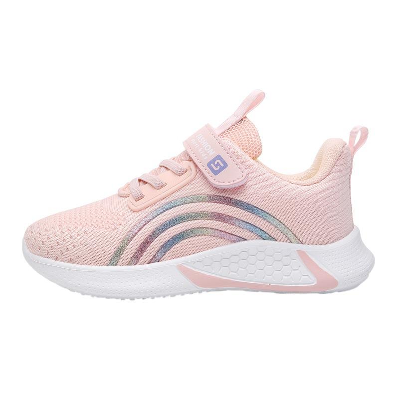 Classmate girls shoes spring 2025 new children's shoes breathable mesh white shoes little girl sports trendy shoes