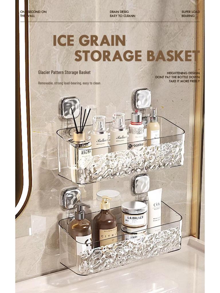 Stansfritt väggmonterat badrumsförvaringsställ: Kam, Rakhyvel, Tandborsthållare