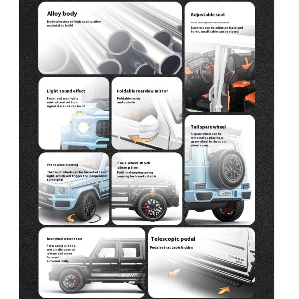 1/22 Scale Metal Diecast Brabus G800 Toy Cars Models Rubber Tires SUV Vehicles Toys 6 Doors Opened Off-road Collection Model Boys Gifts