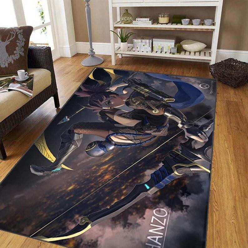 Overwatch Carpet for Living Room,Soft Flannel Rug for Bedroom ,Anti-Slip  BATHROOM Mat,  Baby Play Mat, Anime Rug  Decoracion