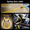 65W 5A universal 4-in-1 high-speed charging data cable, spring telescopic cable for SamSung, S24 S23 S21, One Plus, Mi 13