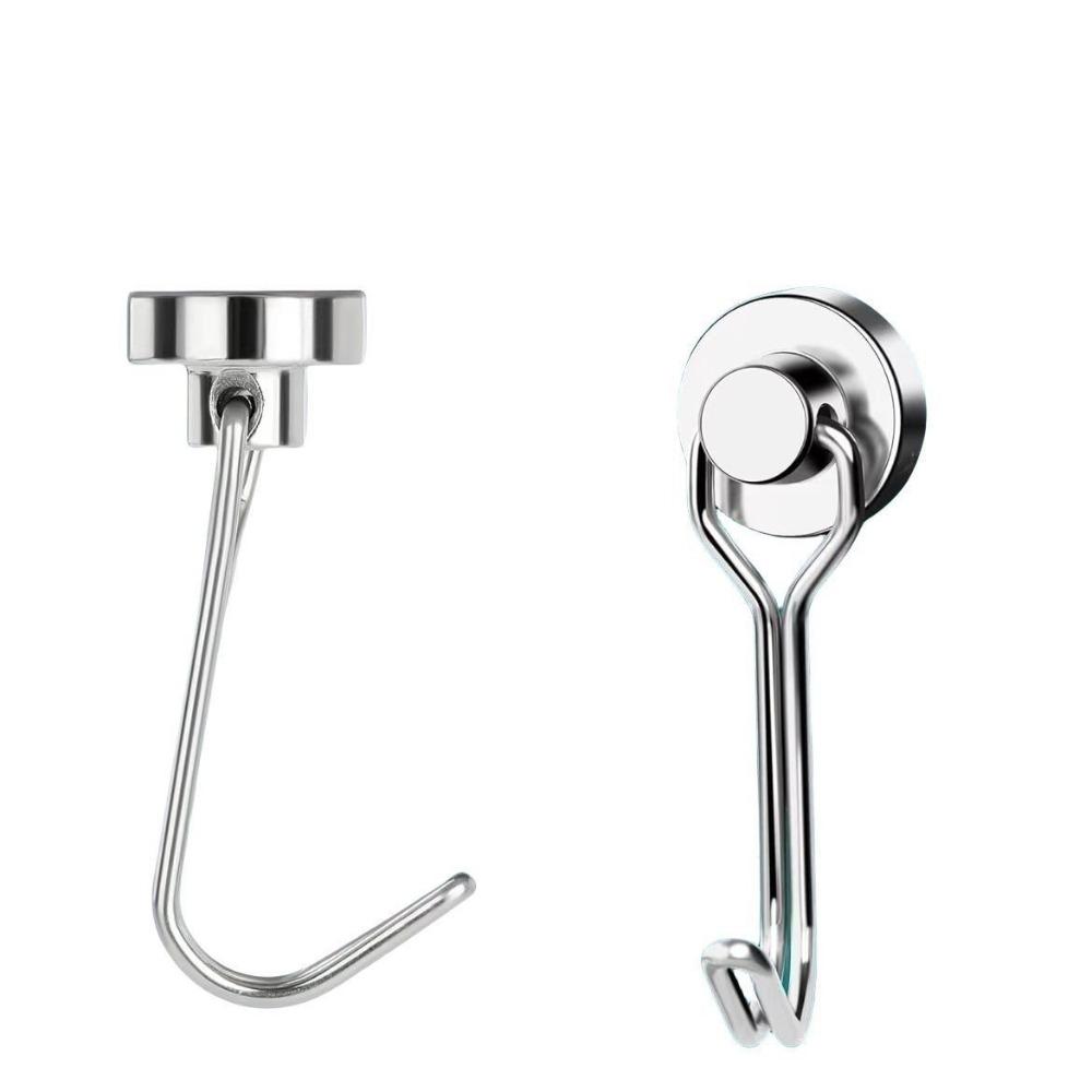 Heavy-Duty Magnetic Hooks - Multi-Purpose Round Hanger for Door/Fridge, No Drill Storage Solution for Bathroom & Kitchen