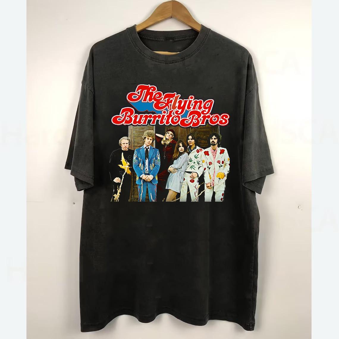 Rare The Flying Burrito Brothers Concert S to 4XL Black Unisex T-shirt L
