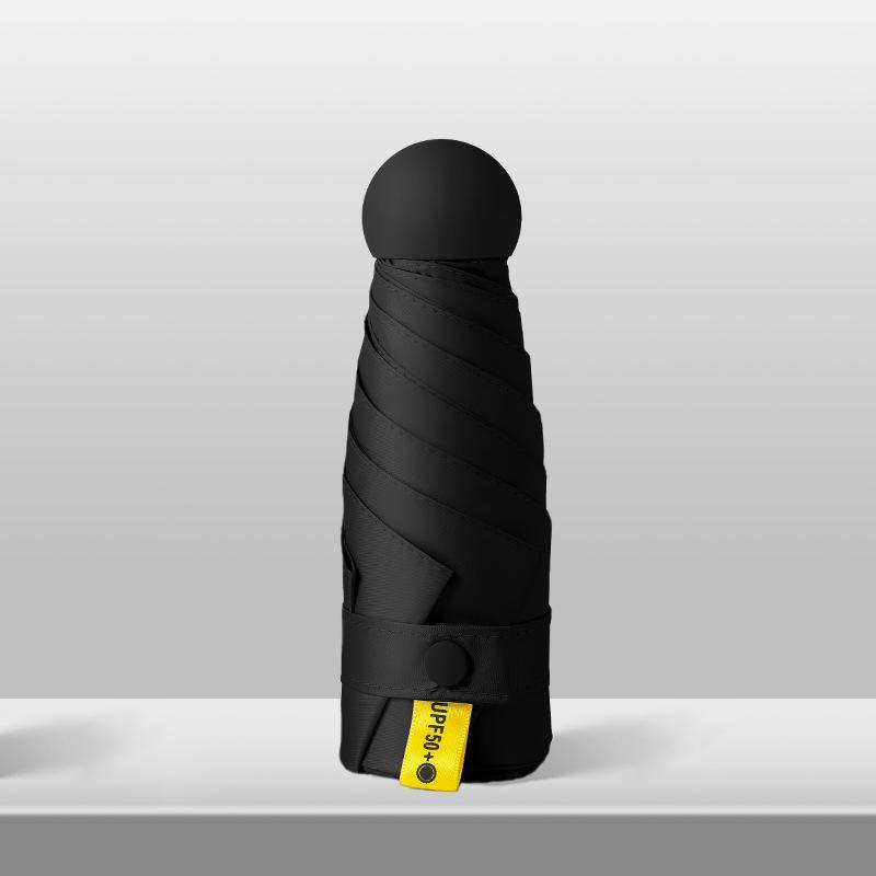 50% Off Mini Portable Capsule Umbrella - Ladies' Gift, Custom Print, Black Glue Sunshade Parasol