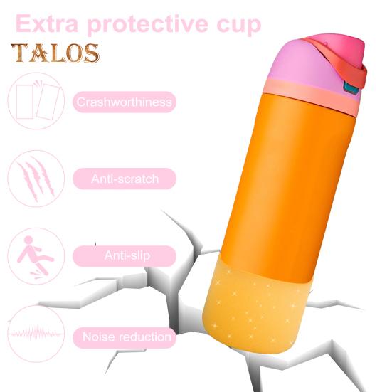2Pcs Silicone Boot for Owala 24/32oz Flask Anti-Slip Protective Sleeve for FreeSip BPA Free Dishwasher Safe Cup Cover Accessories