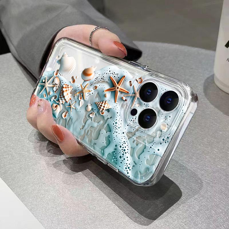 Beach Shell Phone Case for Samsung Galaxy S26 Ultra 5G S25 Plus S24 FE S23 S22 A17 A37 A57 A55 A54 A36 A35 Transparent TPU Cover