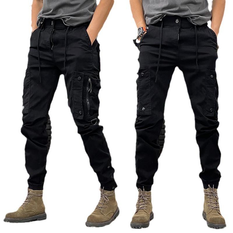Spring Autumn American Pants Men's Straight Leg Outdoor Casual Pants Men's Drawstring Trousers Men