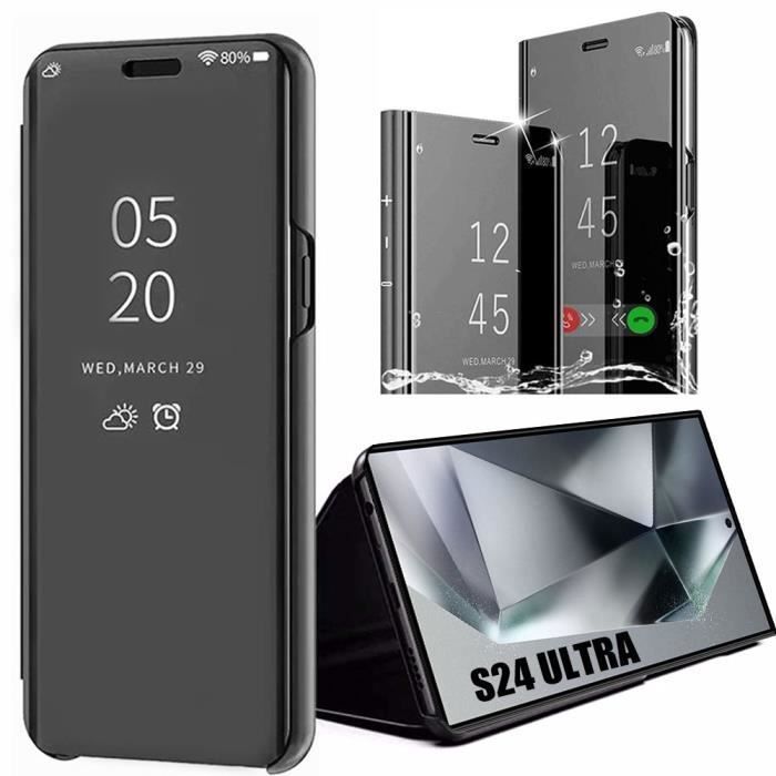Case - PROSHOP - for Samsung Galaxy S24 Ultra - Mirror Effect - Translucent Window - Black
