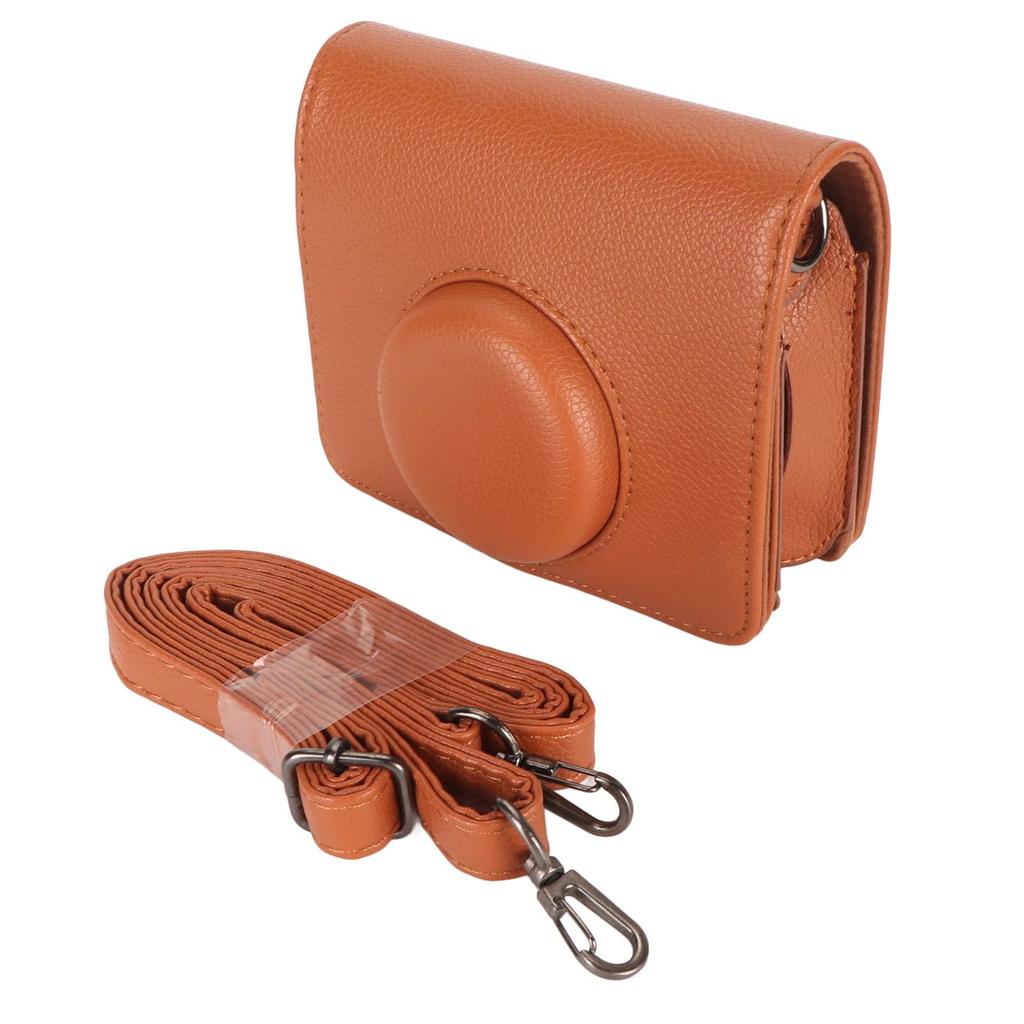 PU Leather Camera Case for Mini for Polaroid Mini EVO Hybrid for Instant Film Detachable with Shoulder Strap EVO, Camera, Design, (BROWN)