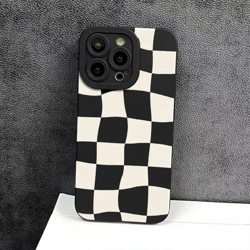 Trendy Plaid Silicone Case for iPhone 17/16/15/14 Pro & Xiaomi 13