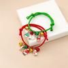 Christmas Theme Braided Rope Bracelet Set for Women Fashion Snowman Bells Elk Snowflake Chain Pendant Bracelet New Year Gift