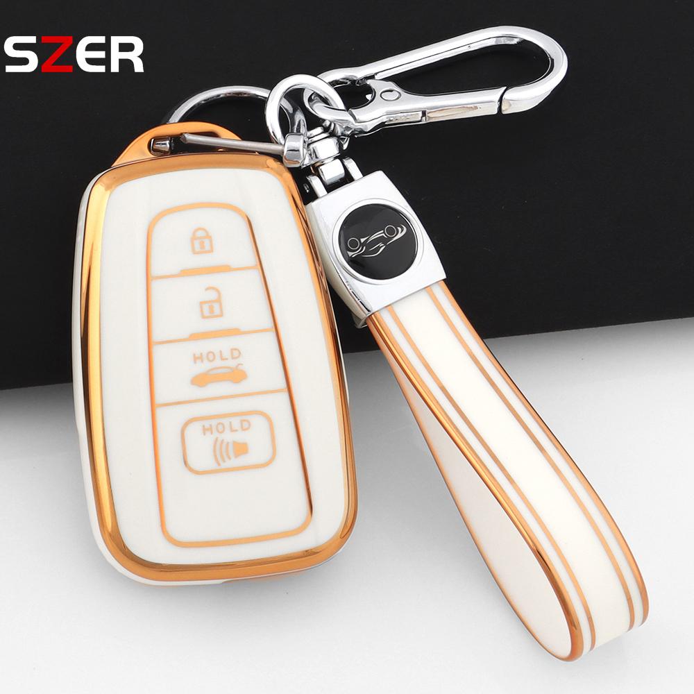 4 Buttons Tpu Remote Car Key Case Cover For Toyota Chr Camry Corolla Rav4 Highlander C-Hr Prius Land Cruiser Prado Key Chain Fob