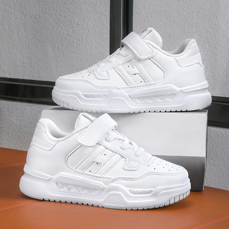Classmate children's little white shoes spring new girls' shoes student boys sports shoes medium and older children's soft-soled casual board shoes