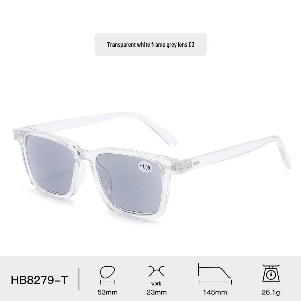 B8279-T Unisex Anti-UV Reading Glasses, Youthful Square Frame, Fashionable for Men and Women.