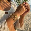 Summer Ocean Starfish Turtle Sun Shell Bracelets for Women Stainless Steel Sunlit Vibes Vacation Resort Holiday Jewelry Gifts
