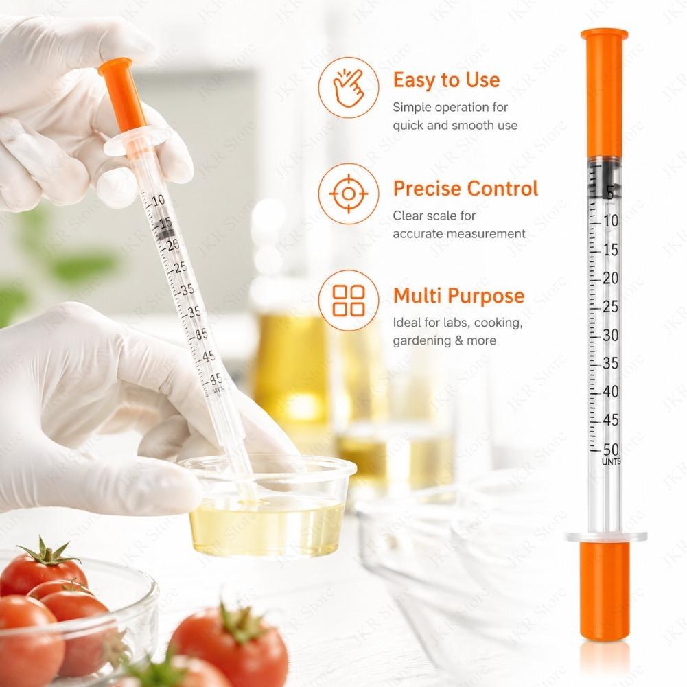0.5ML/1ML Syringes with Needles Individually Packaged Pet Feeding Watering Tool for Small Animals Laboratory Supply Set Pack