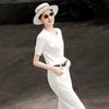 Damen Sommer POLO-Kragen Strick Kurzarm Top