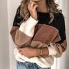 Moda Caldo Manica Lunga Pullover a Righe Donna Casual Vintage Girocollo Maglione Lavorato a Maglia Donna Abbigliamento Invernale Pull Femme 30460
