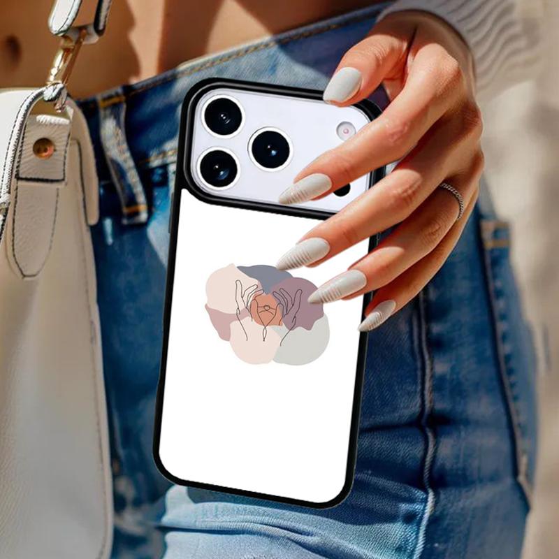 Korean Style Ins Color Line Love Phone Case For iPhone 17 Air 14 15 13 12 Max Cover For Apple 14 15 16 16e 11 Pro Max Plus