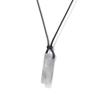Rechteckige Naturstein-Halsketten für Damen Dalmatien-Obsidian-Anhänger-Halsketten Schwarze Lederkette Herren Modeschmuck Geschenk