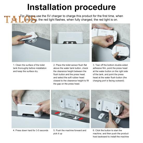 Toilettensensor-Spülset, freihändiger 0,25-Sek.-Induktionsspülschalter, intelligenter Toilettenspüler mit IPX5-Wasserschutzklasse