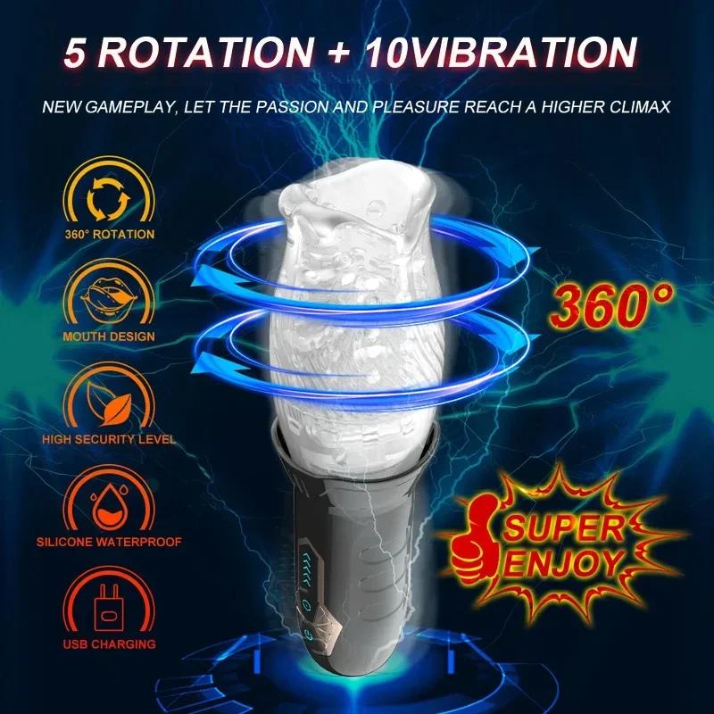 Automatic Thrusting Rotating Male Masturbator Cup Vibrating Penis Pump Trainer Masturbation  Adult Sex Toys for Men Adult Goods