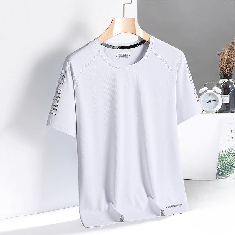 Schnelltrocknende Kleidung Ice Silk T-Shirt für Herren Outdoor Sports Fitness Kurzärmliges Rundhals-T-Shirt Ice Silk Casual Top für Herren