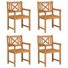 Garden Chairs 4 Pcs Natural Solid Acacia Wood