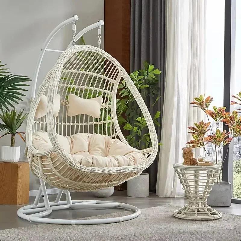 For Wholesale Rattan Metal Swing Egg Chair Outdoor Terrace Waterproof Swing Chair