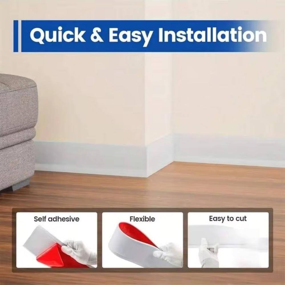 1PC 3meters/118.11inch PVC Skirting Line Border Self-adhesive Household Decoration Sticker Background Baseboard Wall