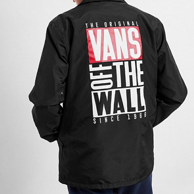 Vans Classic Printed Coach Jacket Men Jackets Black VN0A4MLEBLK