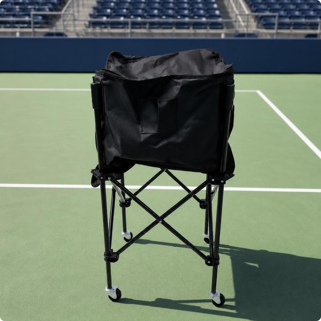 Chariot de Collection de Ballons avec Panier Zippé Stable pour Entraîneurs, Athlètes
