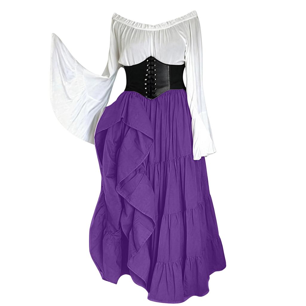 Women's Vintage Court Dress Costume for Halloween Party Performance