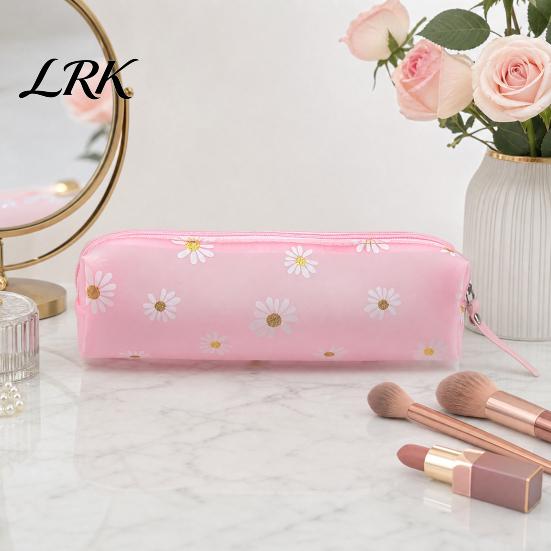 Multi-color Floral Pencil Bag Flower Case, Large Capacity PVC Pen Pouch, Portable Stationery Organizer Waterproof for Students, School Supplies Daisy