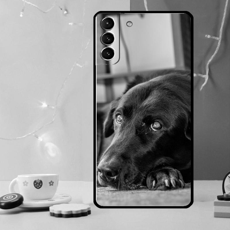 Black Labrador Dog Phone Case For Samsung Galaxy S24 Ultra S20 S21 S22 S23 S25 Ultra S9 S10 Plus S24 FE Cover