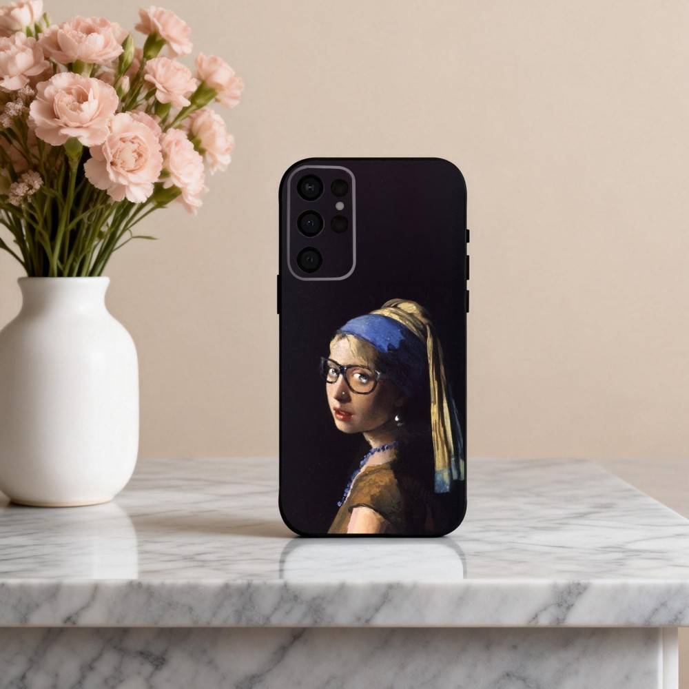 P-Painting A-Art V-Vermeer G-Girl Phone Case For Samsung S25,24,23,22,30,21,10,9,Ultra,Plus,Lite,FE,4,5 G Soft Black Case