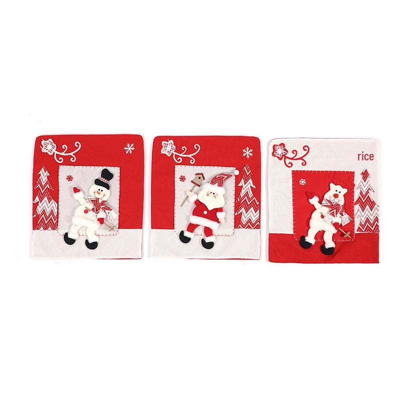 3D Cartoon Santa, Snowman & Reindeer Chair Covers - Christmas & New Year Decorations