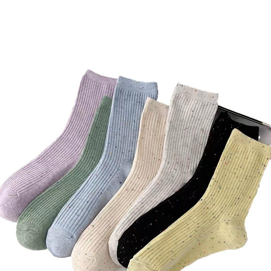 Oatmeal Stacking Socks Children'S Spring And Autumn Medium Tube Socks Pure Cotton Trendy Idea Yarn Confinement Stockings Summer Thin