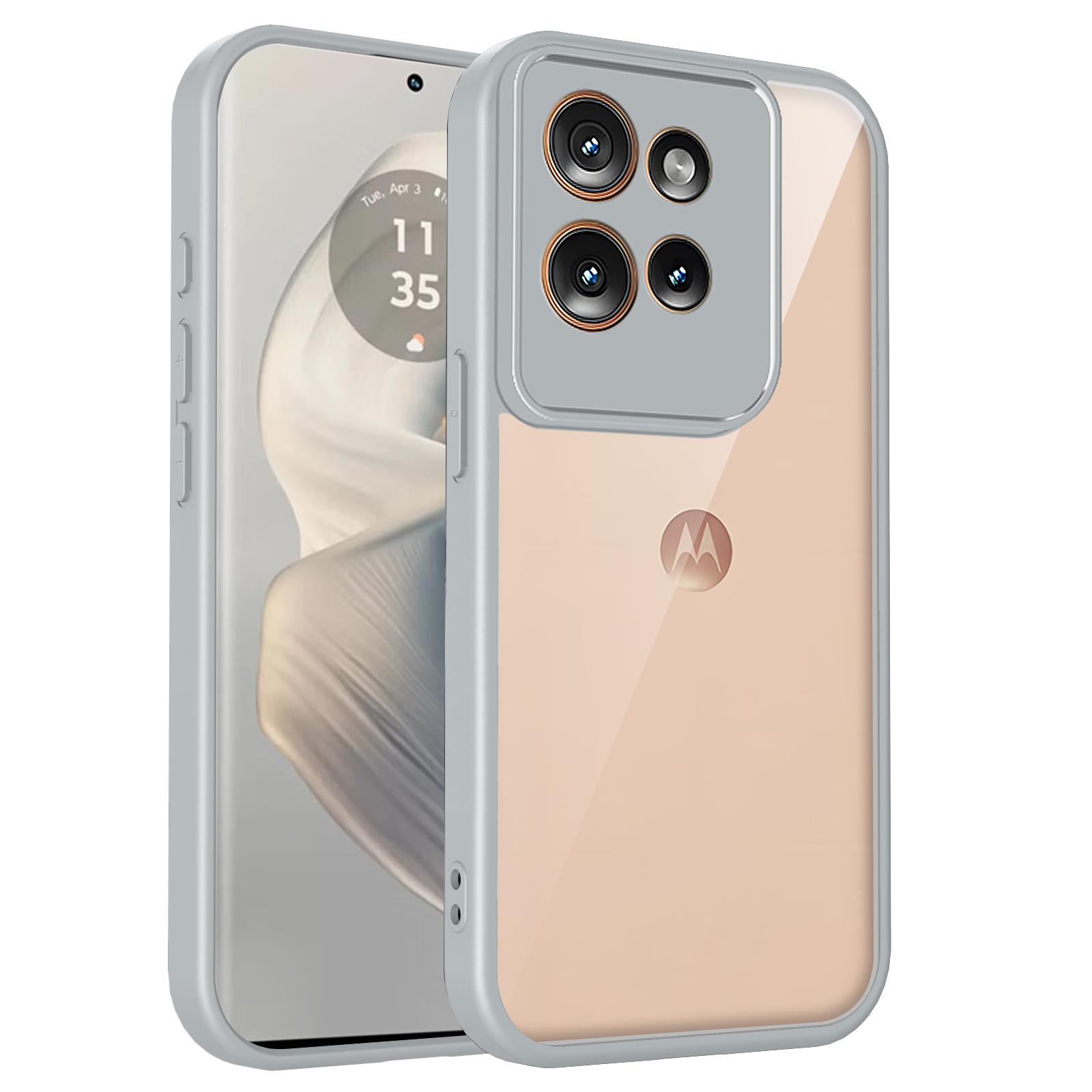 

For Motorola Moto S50 XT2309-5 Case Plating Bumper Shockproof Clear Back Cover Hard Matte Phone Case for Moto S50 MotoS50 XT409 Pc + tpu&Motorola Moto S50 серый