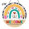 Classroom Round Hanger Wooden Welcome Sign for Door, to Our Hanger, Front Door Hanging Sign, Back School Preschool Decoration
