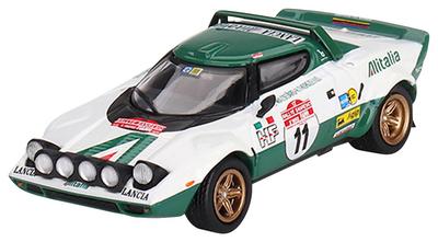 MINI GT Scale Lancia Stratos HF Rally San Remo 1975 Winner Finished Model 1/64 #11 (Left-Hand Drive)