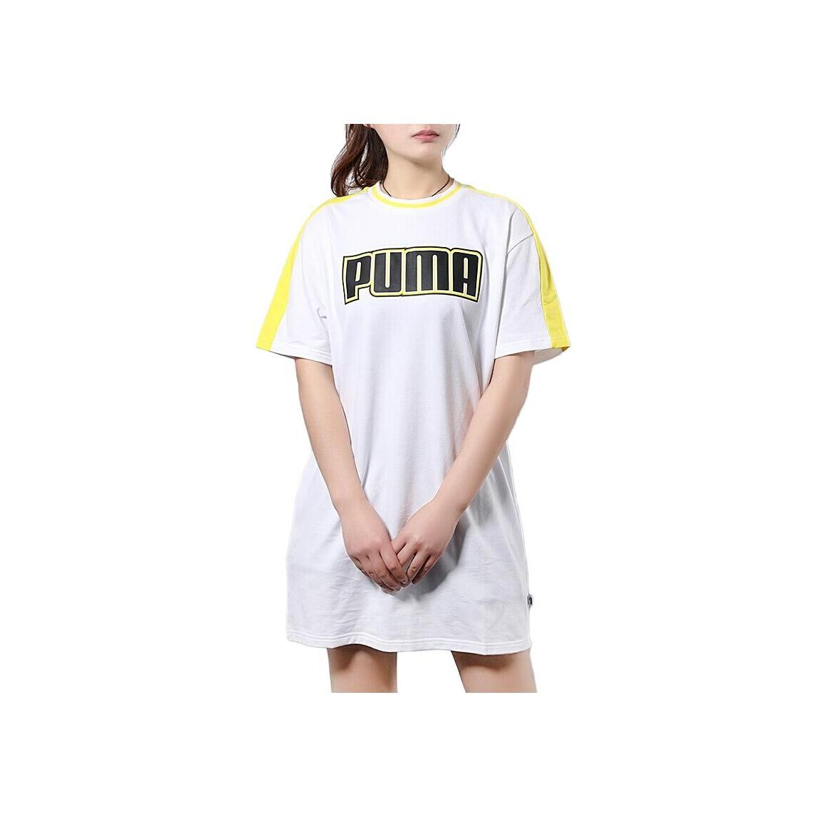 

Puma Breathable Round Neck Casual Short Sleeve T-Shirt Women Tops White 579534-02 S
