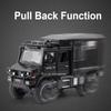1:28 Scale Unimog U5000 Land Rover Defender Toy Car Model Rubber Tire Alloy Diecast Sound Light Off-Road Vehicle Child Toy