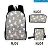  alla moda Popolare Divertente Gatti Freschi Stampa 3D 3pz/Set zaini per studenti Zaino per laptop Zaino Borsa a tracolla inclinata Astuccio
