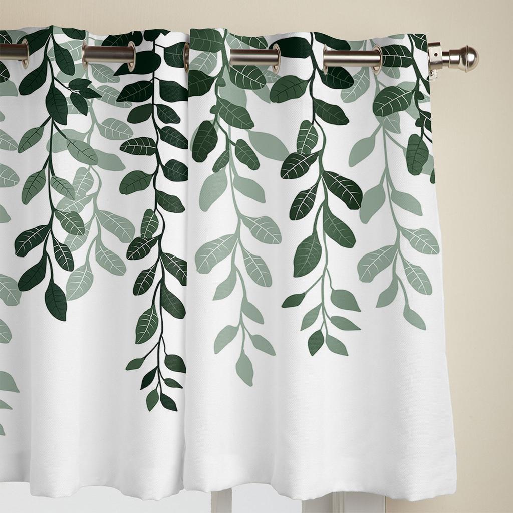 Rustic Leaves Plants Window Curtains for Living Room Bedroom Curtain Modern Kitchen Blinds Drapes Curtains