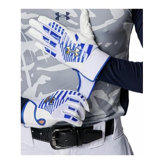 [Under Armor] UA CLEAN UP PRO БЕЙСБОЛЬНЫЕ ПЕРЧАТКИ 6001312(101) Белая команда Королевский металлик Золотой L