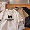 Boys' Pure Cotton Long-Sleeve Two-Piece Style Toddler Top - Spring/Autumn Round Neck Base Layer