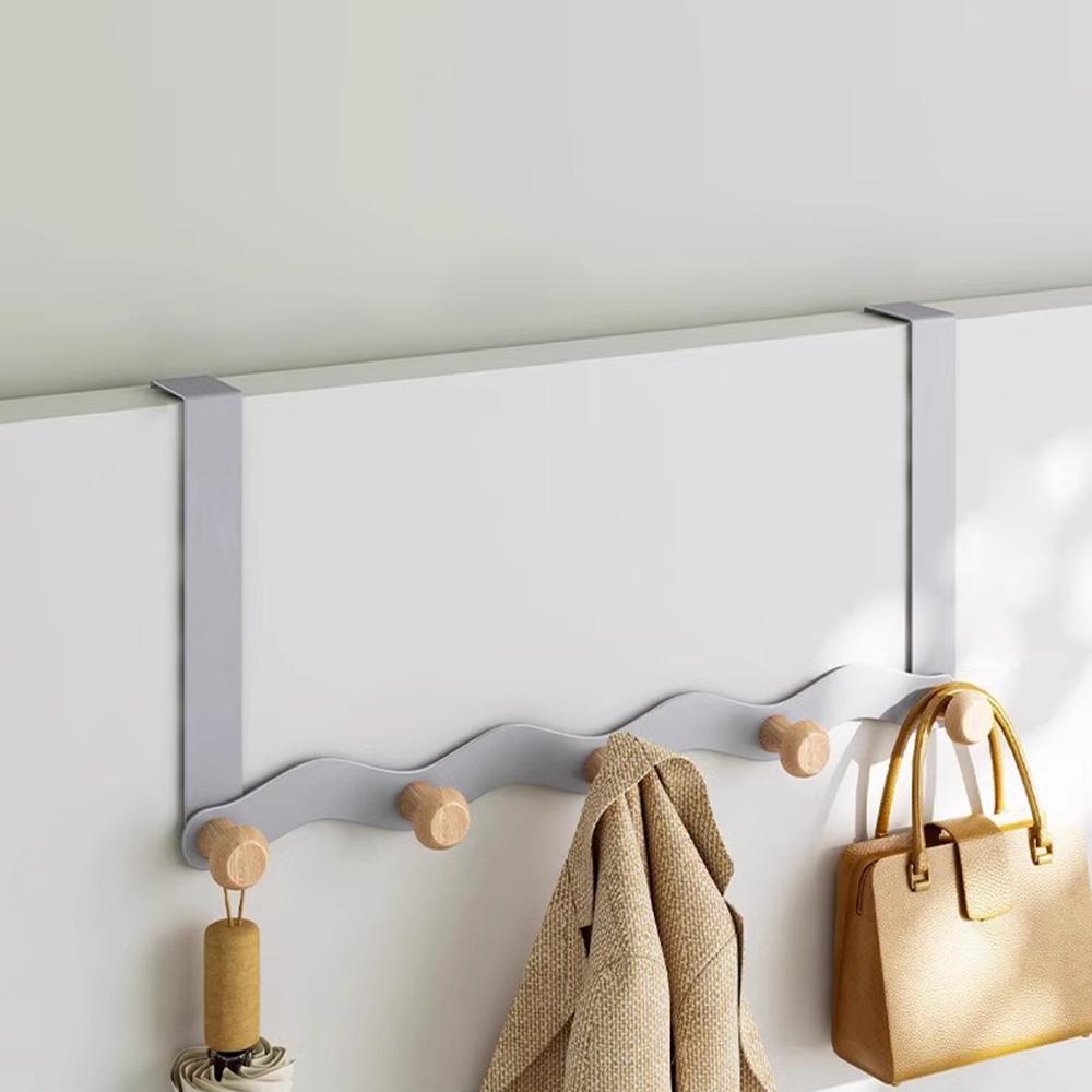 Over Door Coat Rack Wall Mounted 5 Hooks Multifunctional Storage Holder Bedroom Entryway Hanger