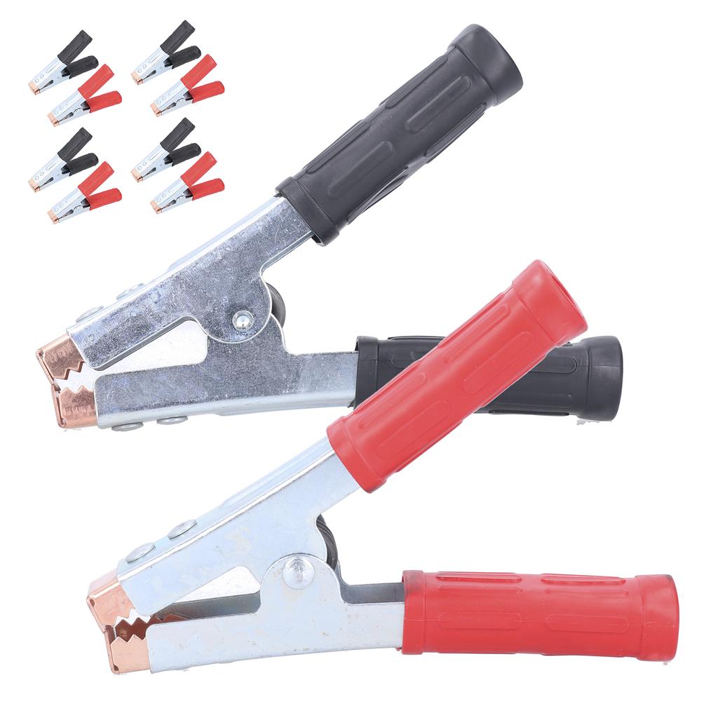 5Pair Welding Ground Clamp Battery Charging Connector 500A Spring Earth Clip WWire End